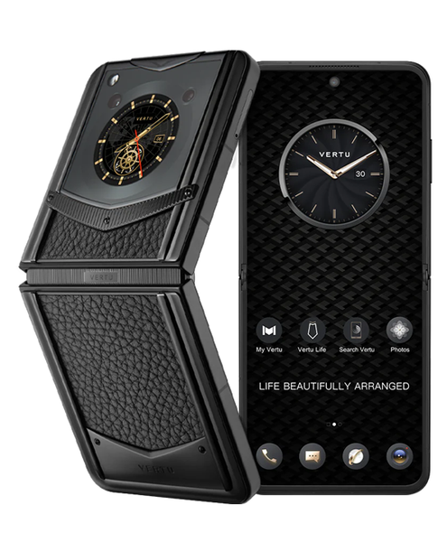 VERTU IRON FLIP｜カーボン VERTU IRONFLIP PHONE CARBON TEXTURE AUSPICIOUS PHOENIX